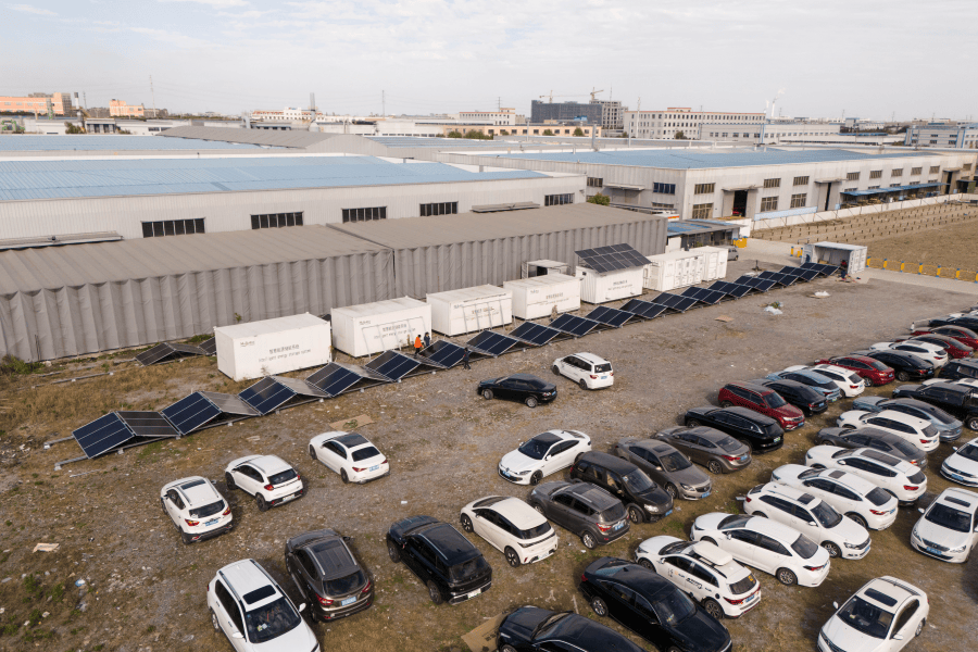 Detailed close-up of electrical terminations and cable management inside a UL-certified energy storage cabinet